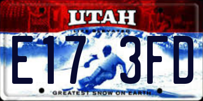 UT license plate E173FD