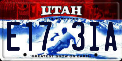UT license plate E173IA