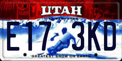 UT license plate E173KD