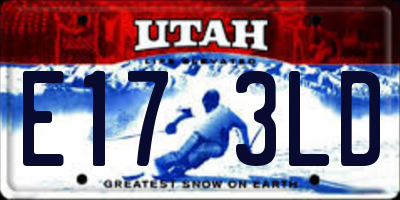 UT license plate E173LD