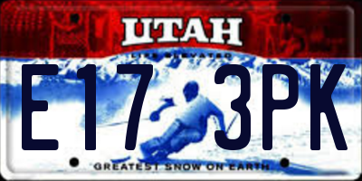 UT license plate E173PK