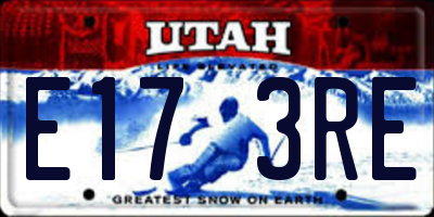 UT license plate E173RE