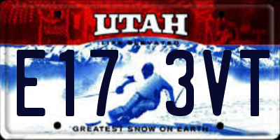 UT license plate E173VT