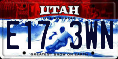 UT license plate E173WN