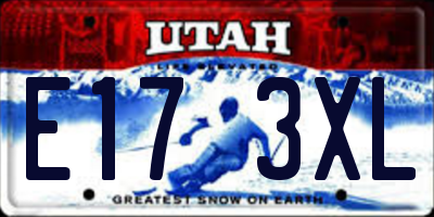 UT license plate E173XL