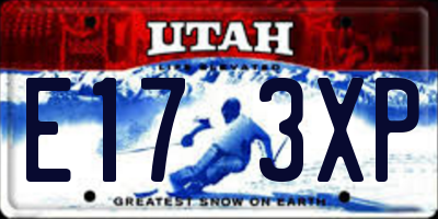 UT license plate E173XP