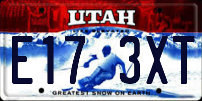 UT license plate E173XT