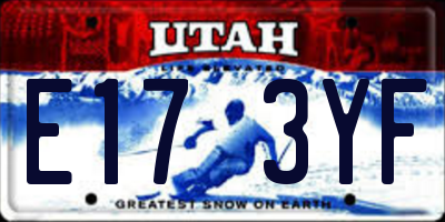 UT license plate E173YF