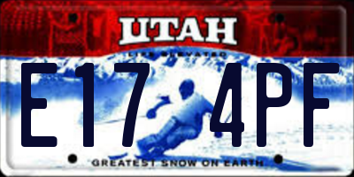 UT license plate E174PF
