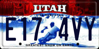 UT license plate E174VY