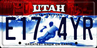 UT license plate E174YR