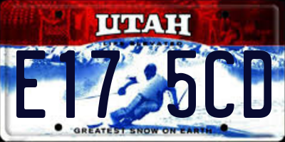 UT license plate E175CD