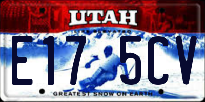 UT license plate E175CV