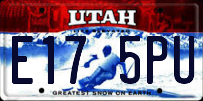 UT license plate E175PU