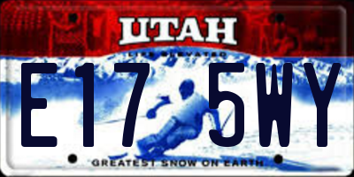 UT license plate E175WY
