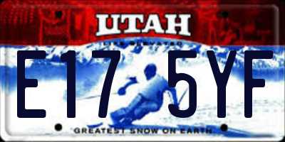 UT license plate E175YF