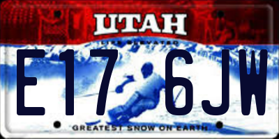 UT license plate E176JW