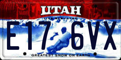UT license plate E176VX