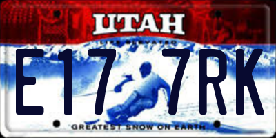 UT license plate E177RK
