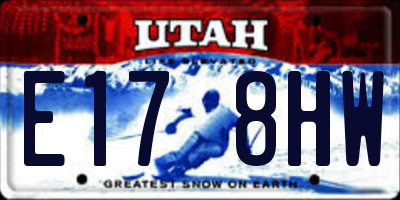 UT license plate E178HW