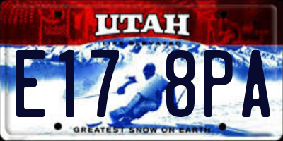 UT license plate E178PA