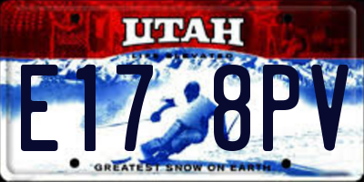 UT license plate E178PV