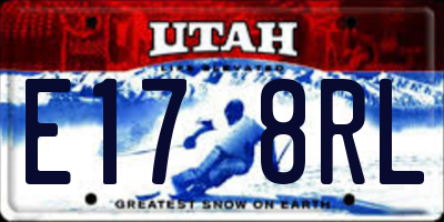 UT license plate E178RL