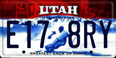 UT license plate E178RY