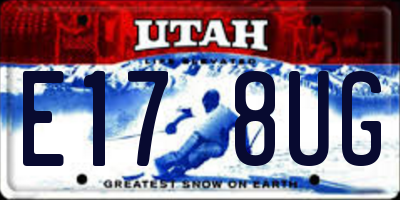 UT license plate E178UG