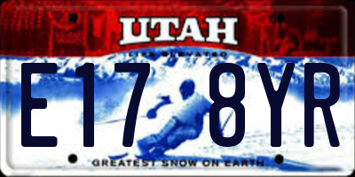 UT license plate E178YR
