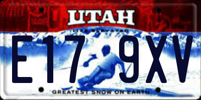 UT license plate E179XV