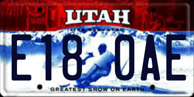 UT license plate E180AE