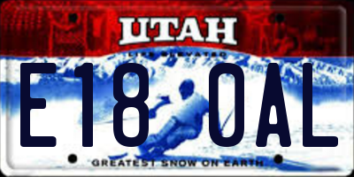 UT license plate E180AL