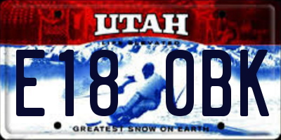 UT license plate E180BK