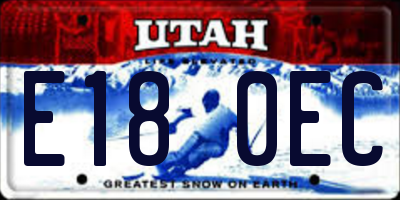 UT license plate E180EC