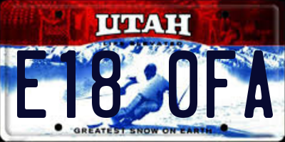 UT license plate E180FA