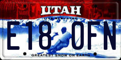 UT license plate E180FN