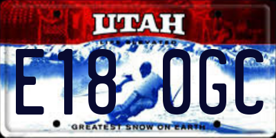 UT license plate E180GC