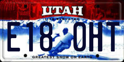 UT license plate E180HT