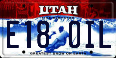 UT license plate E180IL