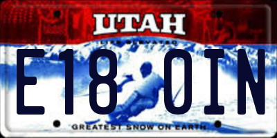 UT license plate E180IN