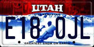 UT license plate E180JL