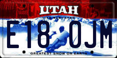 UT license plate E180JM