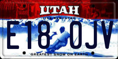 UT license plate E180JV