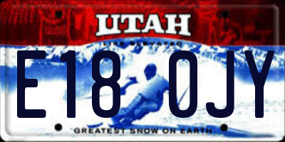 UT license plate E180JY