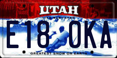 UT license plate E180KA