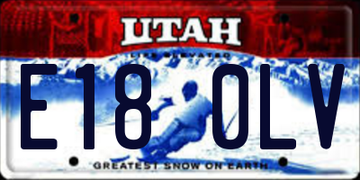 UT license plate E180LV