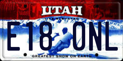 UT license plate E180NL