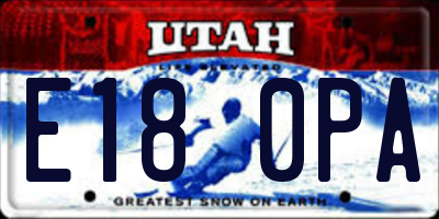 UT license plate E180PA