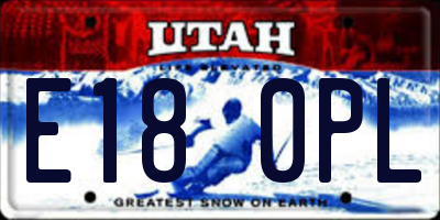 UT license plate E180PL